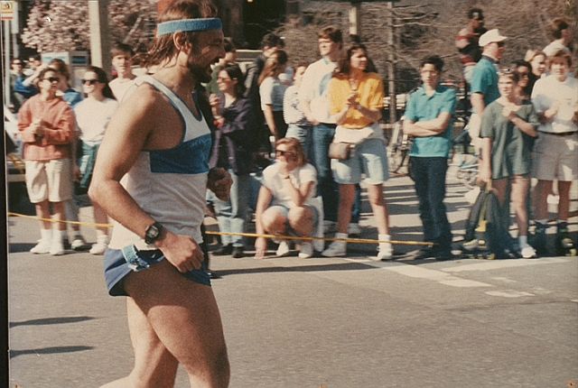 John Running in Boston Marathon